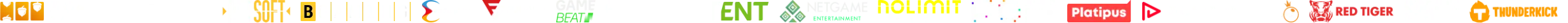 Sprite sheet with logos of major slot game providers for Parimatch, featuring colorful icons in a variety of designs.